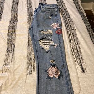 Kendall and Kylie flower pattern jeans